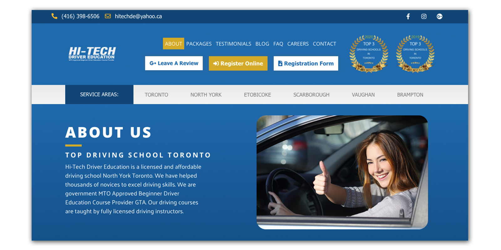 Driving School Website