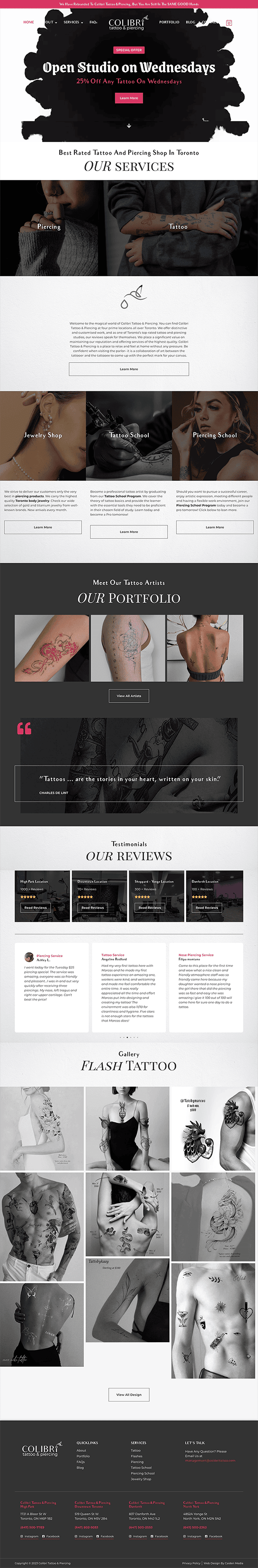 Colibri Tattoo Website